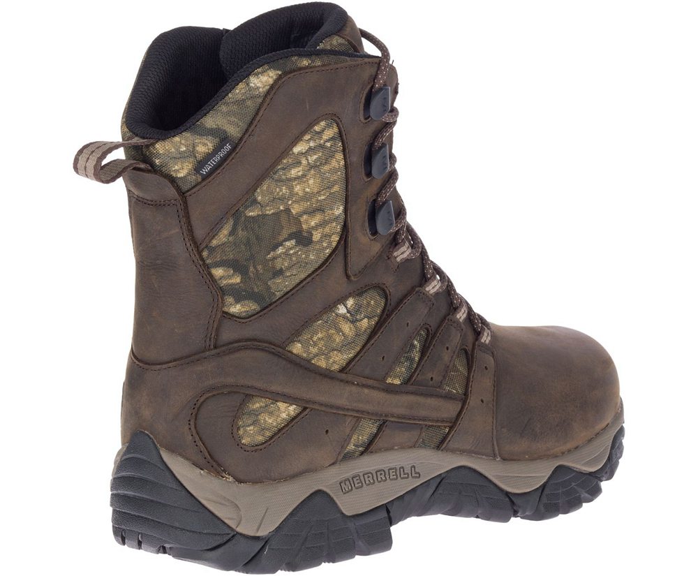 Merrell Work Boots Brown - Moab Timber 8\" Waterproof SR - Mens 35VBQYCMZ